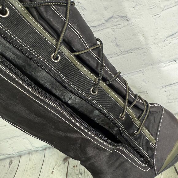 Timberland Knee High Boots Women's Size 9 1/2 M Canvas Faux Fur Waterproof Lace - Picture 14 of 16